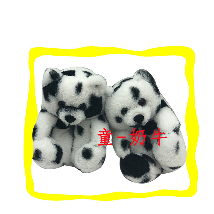 Wholesale teddy bear slippers children's teddy bear home slippers JDC-SP-BDL001