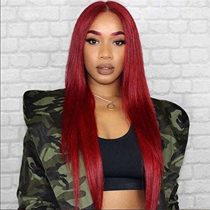 Jewelry WholesaleWholesale High Temperature Silk Wig Wine Red Chemical Fiber Head Cover JDC-WS-Baifu002 Wigs 佰芙 %variant_option1% %variant_option2% %variant_option3%  Factory Price JoyasDeChina Joyas De China