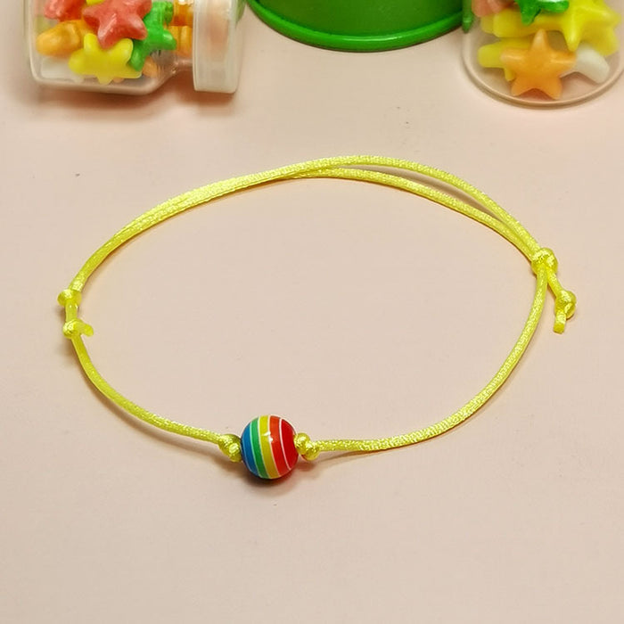 Wholesale colorful beads friendship braided same sex rainbow lgbt bracelet MOQ≥2 JDC-BT-HaoL011