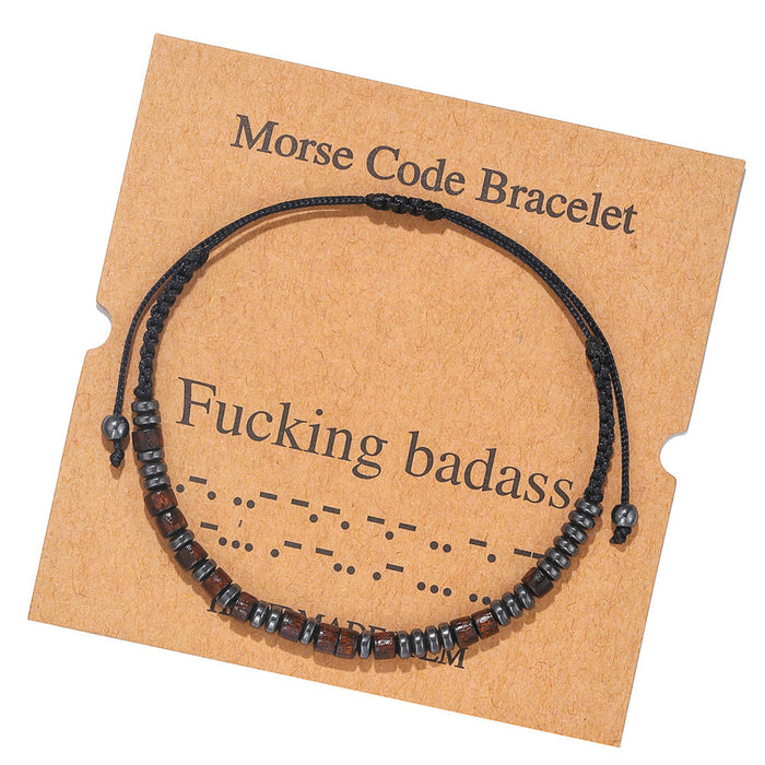 Wholesale Morse Code Crystal Couple Bracelet JDC-BT-ZhuJ003