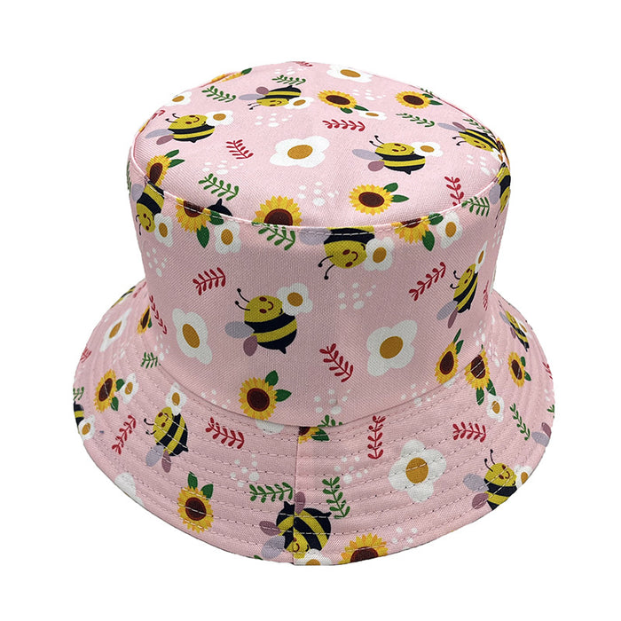 Wholesale Bee Flower Print Cotton Bucket Hat JDC-FH-AXing003