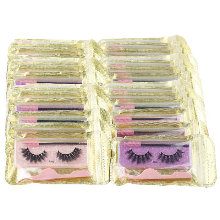 Wholesale combination 3d false eyelashes natural thick pair MOQ≥3 JDC-EY-LanJL002