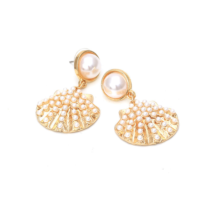 Jewelry WholesaleWholesale alloy shell inlaid pearl earrings JDC-ES-MY261 Earrings 曼茵 %variant_option1% %variant_option2% %variant_option3%  Factory Price JoyasDeChina Joyas De China