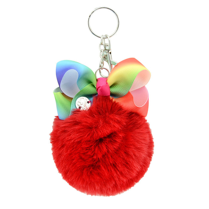 Wholesale big hair ball keychain pendant warped flower hair rope cute plush JDC-KC-GSMR001