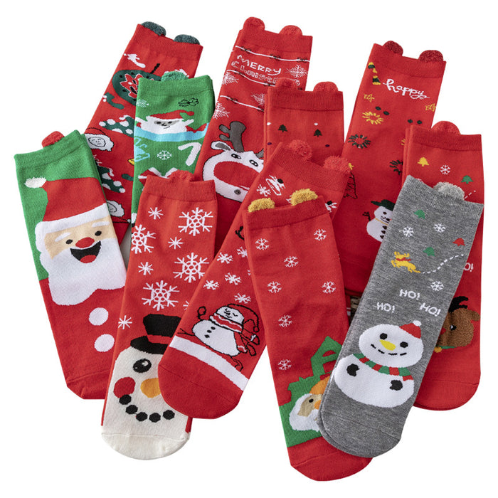 Wholesale Socks Cotton Christmas Stereo Ear Socks MOQ≥3 JDC-SK-BingTao001