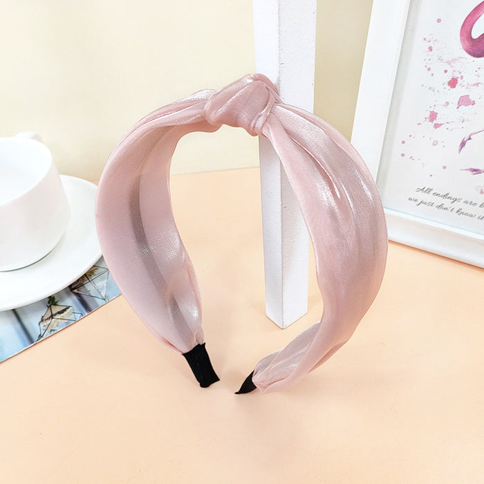 Jewelry WholesaleWholesale high-quality bright silk yarn headband wide version double knot JDC-HD-O394 Headband 潮炫 %variant_option1% %variant_option2% %variant_option3%  Factory Price JoyasDeChina Joyas De China