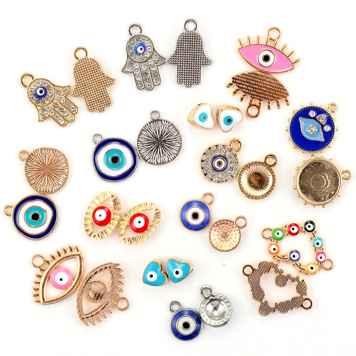 Wholesale creative colorful eye alloy pendant diy handmade jewelry beaded 10PCS JDC-DIY-Jingy006