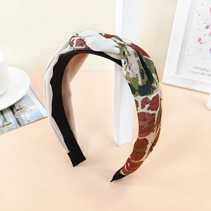 Jewelry WholesaleWholesale new style braided boho wide print headband JDC-HD-O395 Headband 潮炫 %variant_option1% %variant_option2% %variant_option3%  Factory Price JoyasDeChina Joyas De China