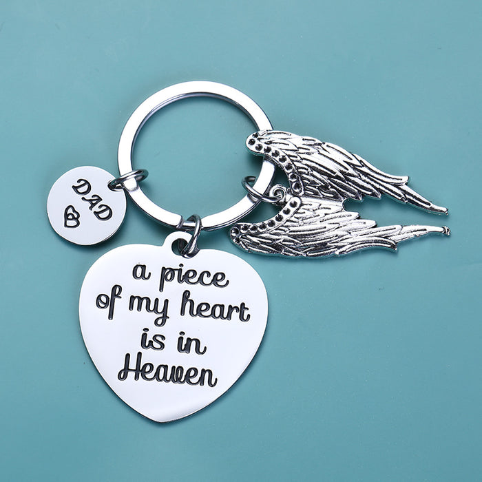 Wholesale Father's Day Wings Stainless Steel Keychain MOQ≥2 JDC-KC-JZhi002