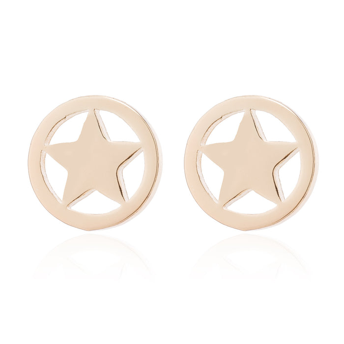 Wholesale Stainless Steel Pentagram Earrings JDC-ES-SS025