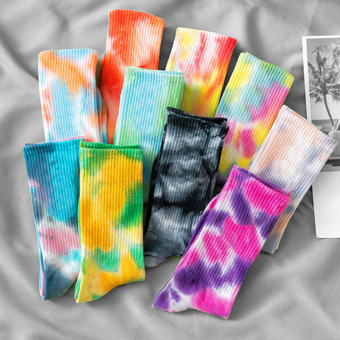 Wholesale Sock Cotton Mid Tube Tie Dye Sweat Absorbent Street Trend JDC-SK-JSD011