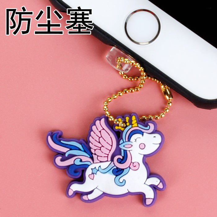 Wholesale Mobile Phone Dust Plug PVC Cute Unicorn Pendant MOQ≥3 JDC-PC-ZhongJ005