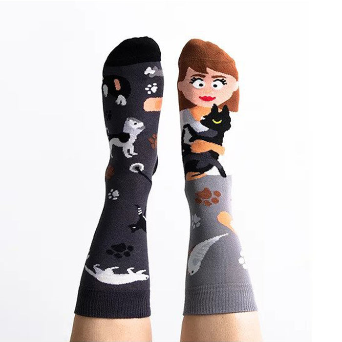 Wholesale Socks Cotton Fun Cartoon Asymmetrical Socks JDC-SK-QAng014