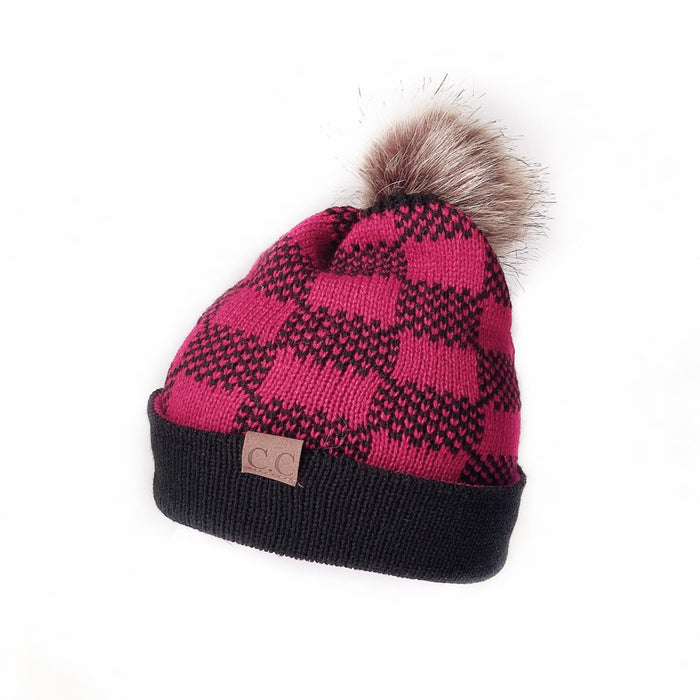 Wholesale Hat Acrylic Fiber Removable Fur Ball Warm Knit Hat MOQ≥2 JDC-FH-QiaoL003