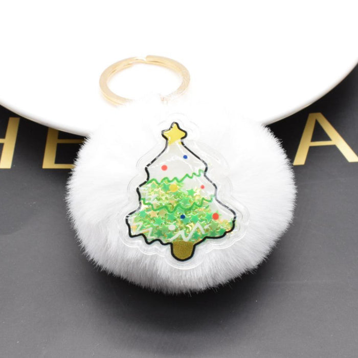 Wholesale christmas fur ball keychain tree old man bell deer  MOQ≥2 JDC-KC-BingX001