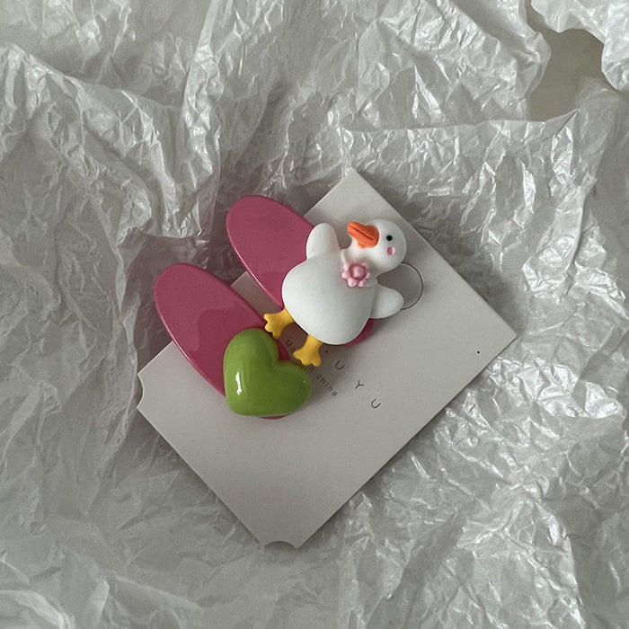 Wholesale Hair Clips Plastic Cute Ducks Children JDC-HC-Qianq004