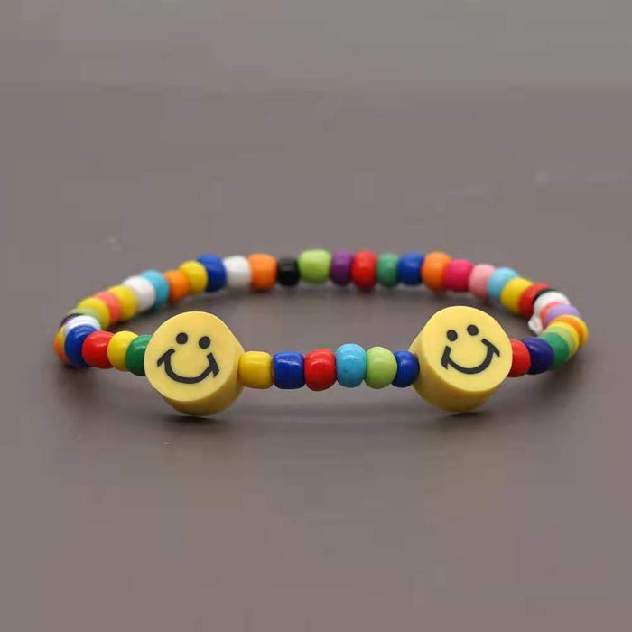 Jewelry WholesaleWholesale Rice Beads Bohemian Soft Pottery Smiley Bracelet JDC-BT-KuangD003 Bracelet 匡袋 %variant_option1% %variant_option2% %variant_option3%  Factory Price JoyasDeChina Joyas De China