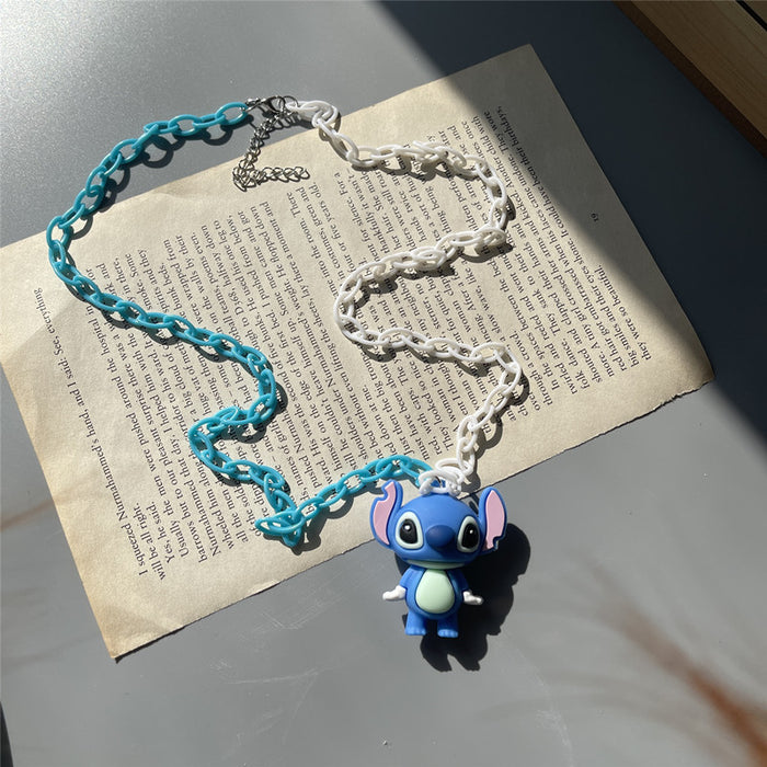 Wholesale Acrylic Chain Cute Diablo Spice Harajuku Necklace JDC-NE-shier001