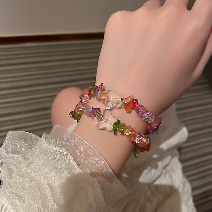 Wholesale Personality Irregular Color Stone Butterfly Bracelet JDC-BT-BY036