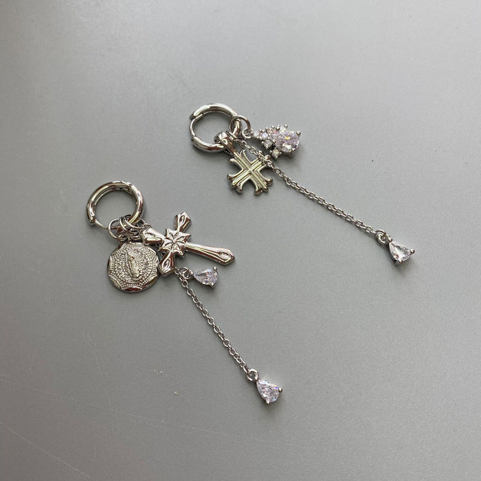 Jewelry WholesaleWholesale Star Cross Punk Wind Earrings JDC-ES-LuoE002 Earrings 珞儿 %variant_option1% %variant_option2% %variant_option3%  Factory Price JoyasDeChina Joyas De China