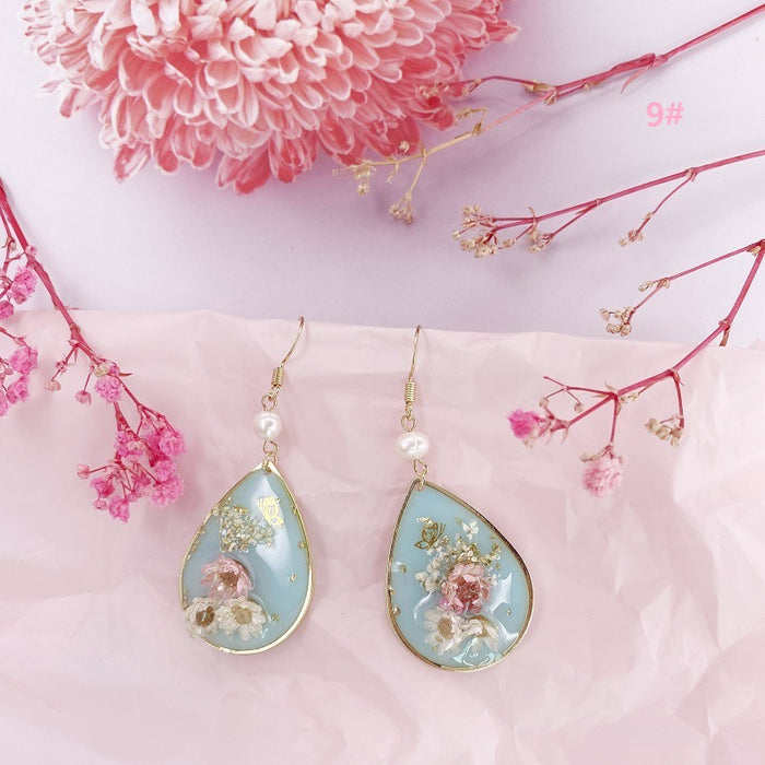 Jewelry WholesaleWholesale geometric natural rose pearl dried flower earrings JDC-ES-XuanY006 Earrings 宣妍 %variant_option1% %variant_option2% %variant_option3%  Factory Price JoyasDeChina Joyas De China