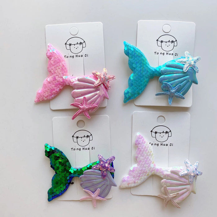 Wholesale Laser Sequin Sparkling Mermaid Kids Hair Clip JDC-HC-XN001