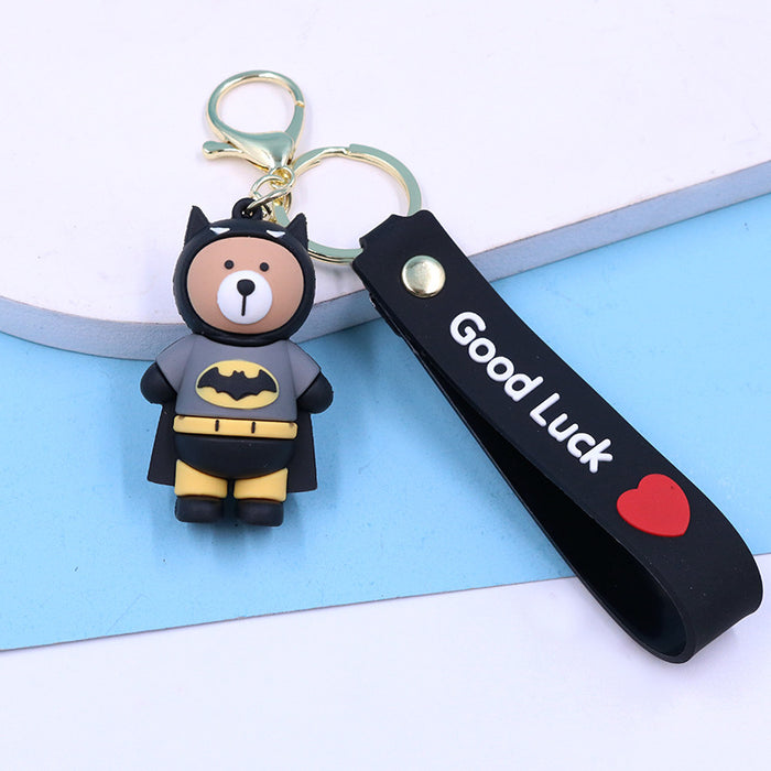 Wholesale three-dimensional doll keychain PVC doll key pendant cute cartoon JDC-KC-LEn001