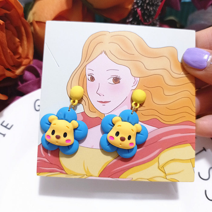 Wholesale Earrings Resin Cute Cartoon Simulation Funny Petal Earrings (M) JDC-ES-Xingj025