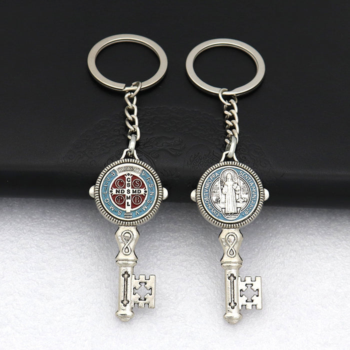 Jewelry WholesaleWholesale Catholic St. Benedict Key Zinc Alloy Keychain JDC-KC-SNuo001 Keychains 双诺 %variant_option1% %variant_option2% %variant_option3%  Factory Price JoyasDeChina Joyas De China