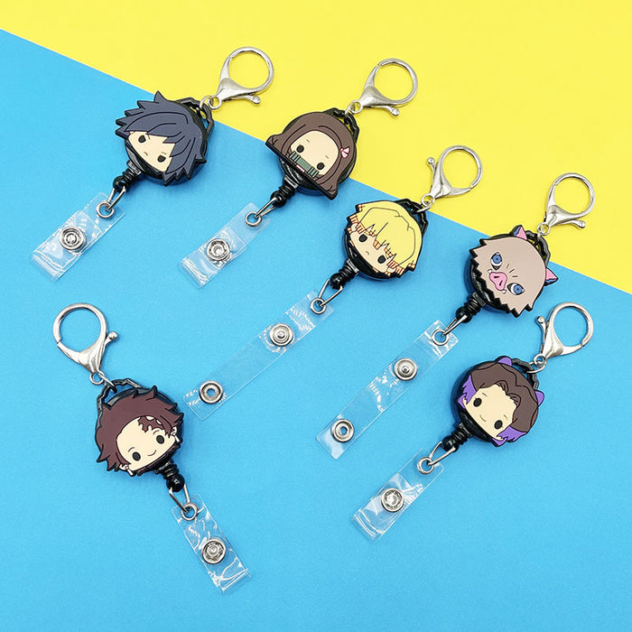 Wholesale Keychains Plastic Silicone Cute Cartoon Retractable Pull Buckle Round Cable Puller (M) MOQ≥2 JDC-KC-DKWH003