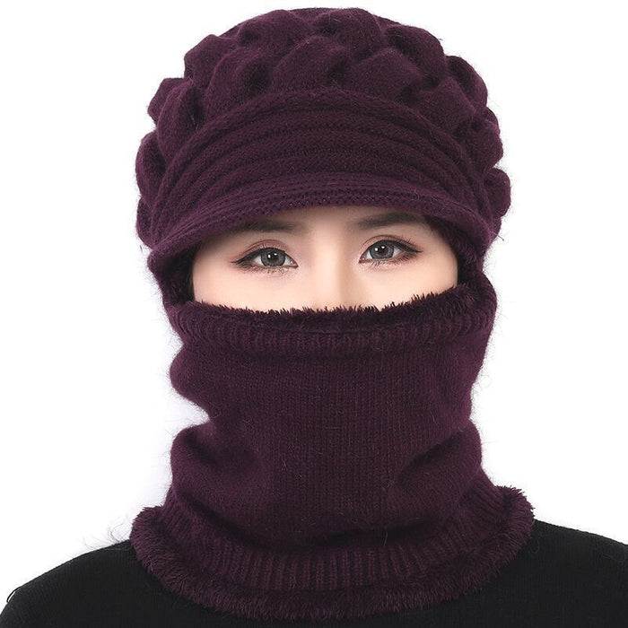 Wholesale Hat Wool Winter Fleece One-piece Knitted Hat JDC-FH-BXY001