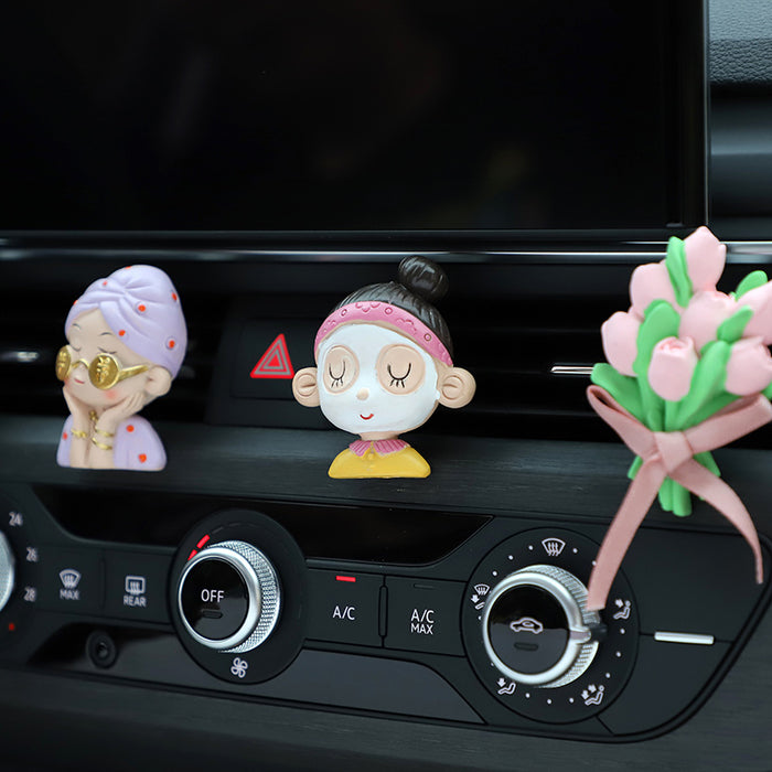 Wholesale Car Accessories Resin Cute Girl Air Outlet Perfume Clip MOQ≥2 JDC-CA-LanYu002