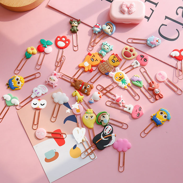 Wholesale Random Soft Adhesive Metal Cute Paperclip Bookmark JDC-PP-Gangs001