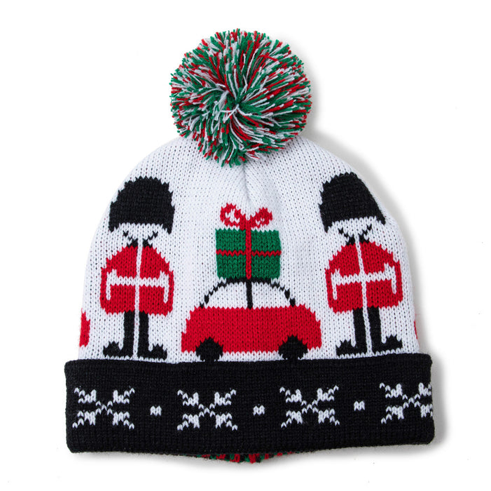 Wholesale Hat Acrylic Christmas Child Flanging Car Gift Knitted Sweater Hat JDC-FH-LvZhe006