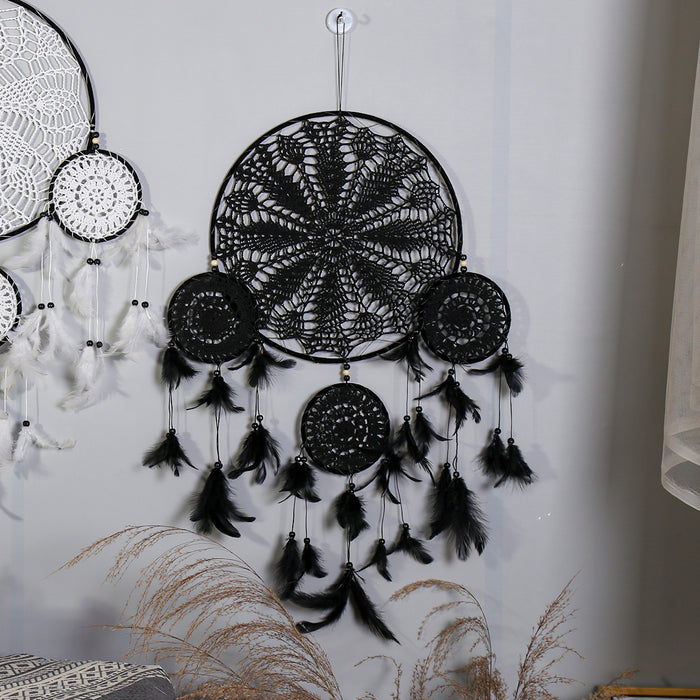 Wholesale Feather Iron Hoop Woven Dreamcatcher MOQ≥2 JDC-DC-MengS024