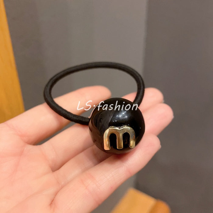 Wholesale small fragrance retro temperament hair rope M letter JDC-HS-LiS009