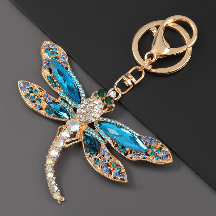 Jewelry WholesaleWholesale Dragonfly Alloy Rhinestone Glass Drill Keychain JDC-KC-JL028 Keychains 氿乐 %variant_option1% %variant_option2% %variant_option3%  Factory Price JoyasDeChina Joyas De China