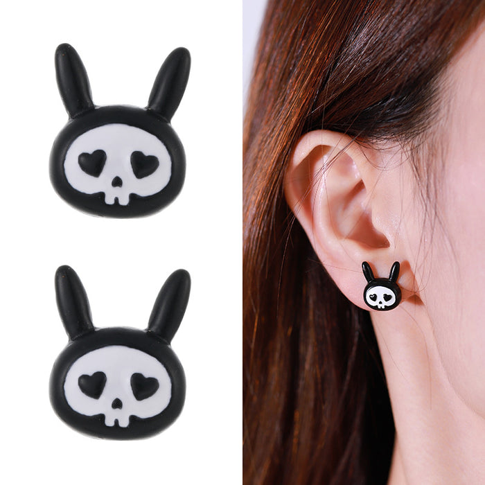 Wholesale Earrings Alloy Enamel Halloween Black White JDC-ES-KenJ010