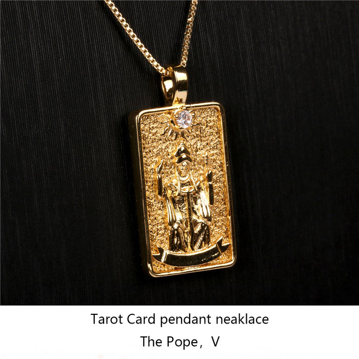 Wholesale Necklaces Copper Solomon Tarot Square JDC-NE-PREMTIANY001