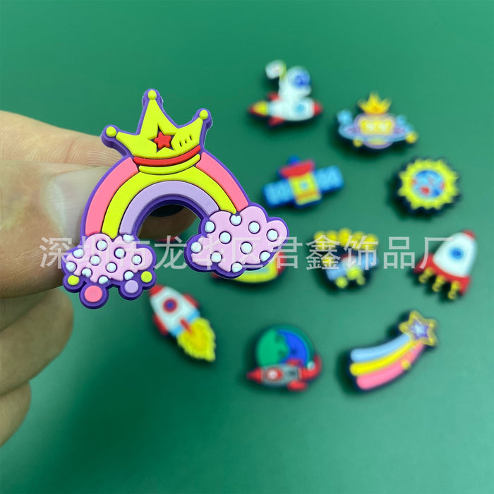 Wholesale Space Series Croc Charms PVC Soft Rubber Shoe Buckle MOQ≥5 JDC-CS-JunX005