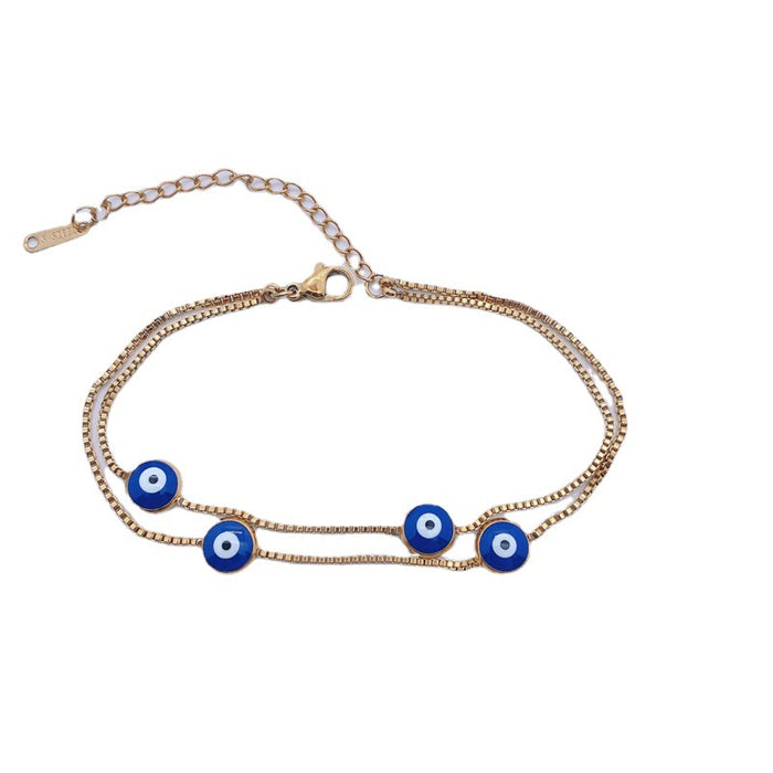 Wholesale Bracelet Titanium Steel Blue Eyes Simple Double Layer JDC-BT-DingP010