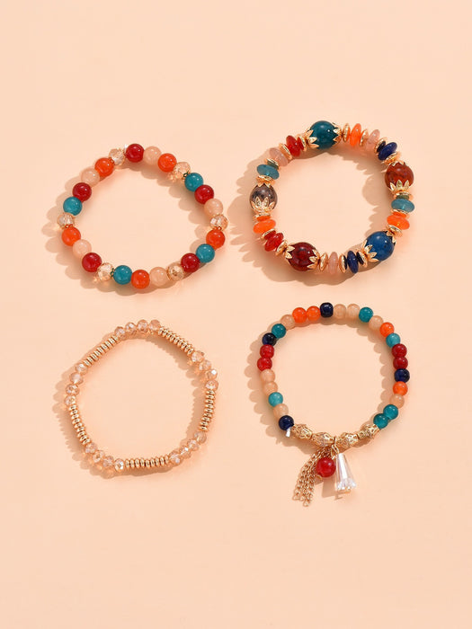 Wholesale Bracelet Glass Bohemian Multilayer Stacked JDC-BT-YeB005