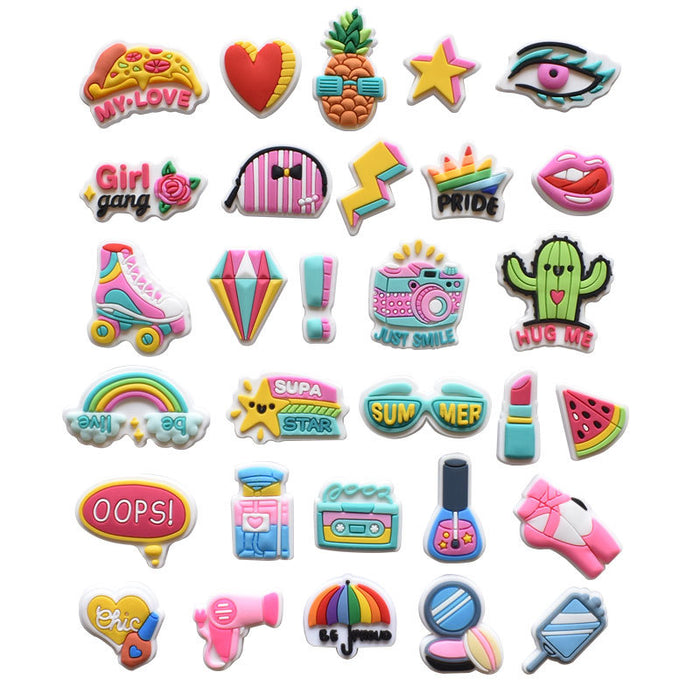 Wholesale Random 100pcs Cartoon Cute PVC DIY Accessories Croc Charms (M) JDC-CCS-RYY026