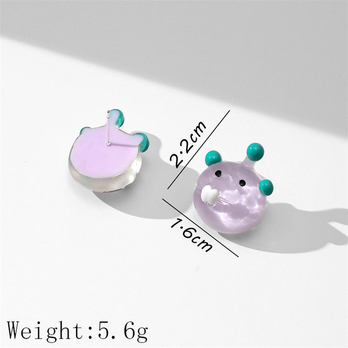 Wholesale Earrings Acrylic Cute Small Cartoon Fun Stud Earrings JDC-ES-GuTe038