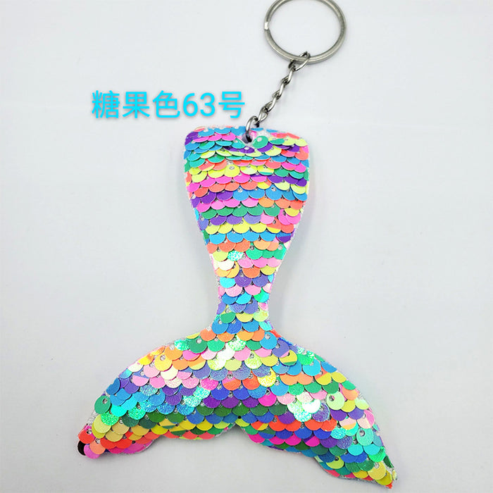 Jewelry WholesaleWholesale Sequin Mermaid Tail Keychain JDC-KC-QiShi002 Keychains 奇释 %variant_option1% %variant_option2% %variant_option3%  Factory Price JoyasDeChina Joyas De China