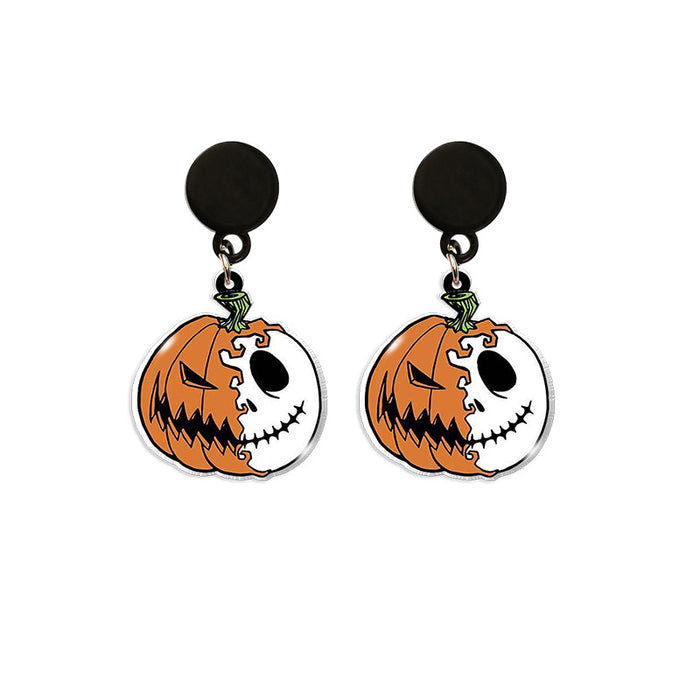 Wholesale Earrings Resin Halloween Fright Print Earrings (M) MOQ≥5 JDC-ES-XiangL028