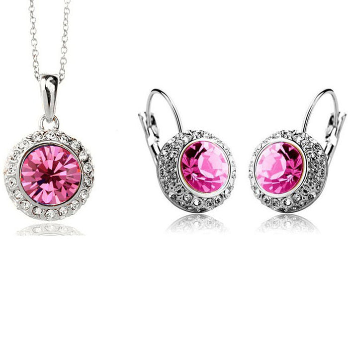 Wholesale Rhinestone Alloy Necklace Earring Set JDC-ES-Yaqian001