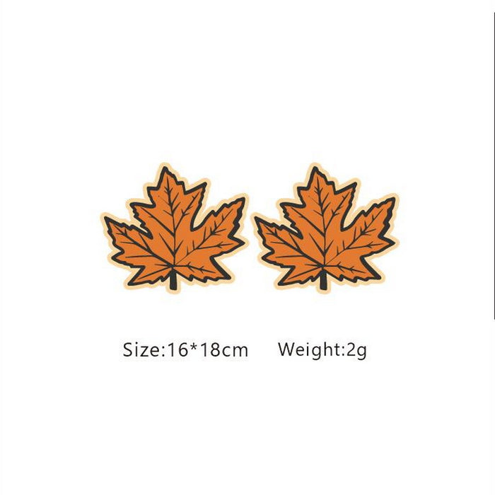 Wholesale Earrings Wooden Autumn Orange Pumpkin Coffee Milk Tea Cups JDC-ES-Xuep077