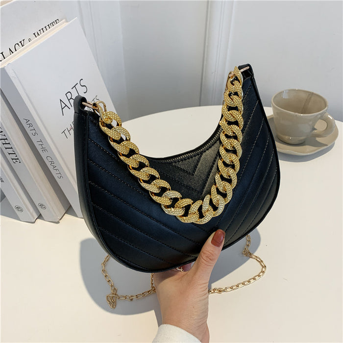 Wholesale vintage chain cross-body one-shoulder underarm dumpling bun JDC-SD-Ruic006