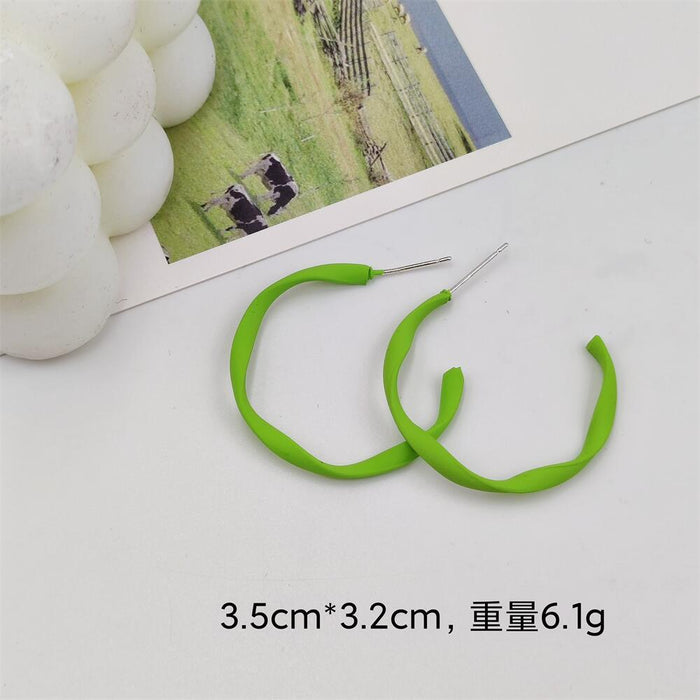 Jewelry WholesaleWholesale green S925 silver needle spray paint butterfly C circle square round earrings JDC-ES-FX007 Earrings 繁瑆 %variant_option1% %variant_option2% %variant_option3%  Factory Price JoyasDeChina Joyas De China